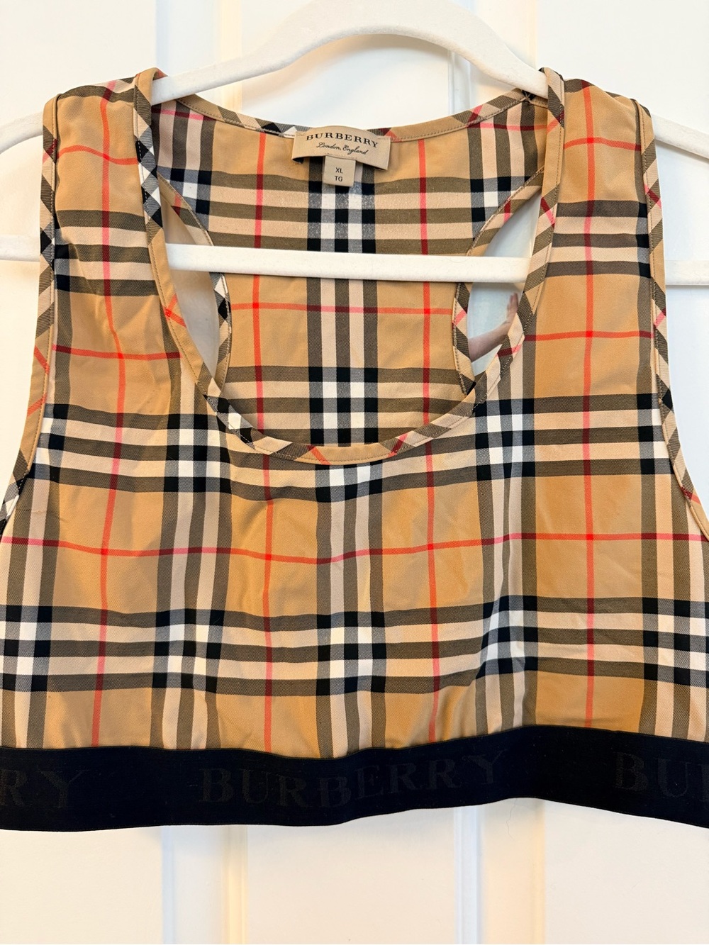 Burberry Classic Nova Check Sports Bra - Beige/Navy/Red